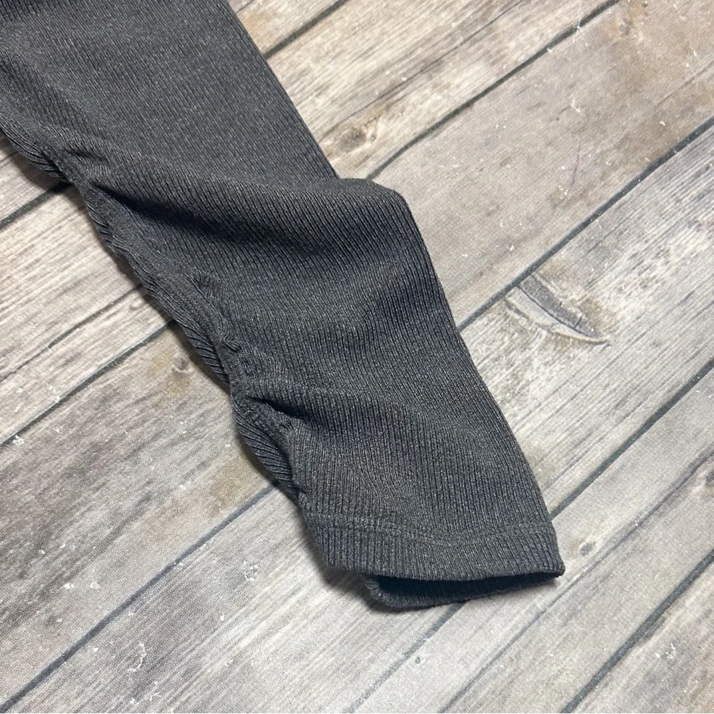 Alo Yoga Goddess Bhakti Ruched Ribbed Cinched Leggings Grey Purple Orange Large